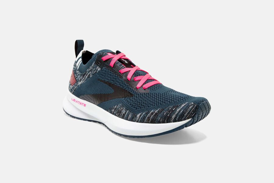 Brooks Levitate 4 Road Running Shoes Womens Navy/Black/Pink 951368-JML